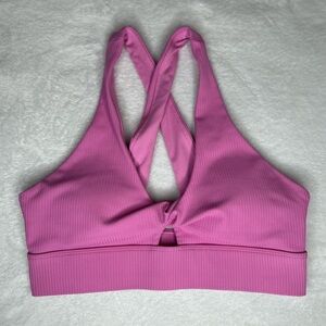 Fabletics womens padded pink sports bra